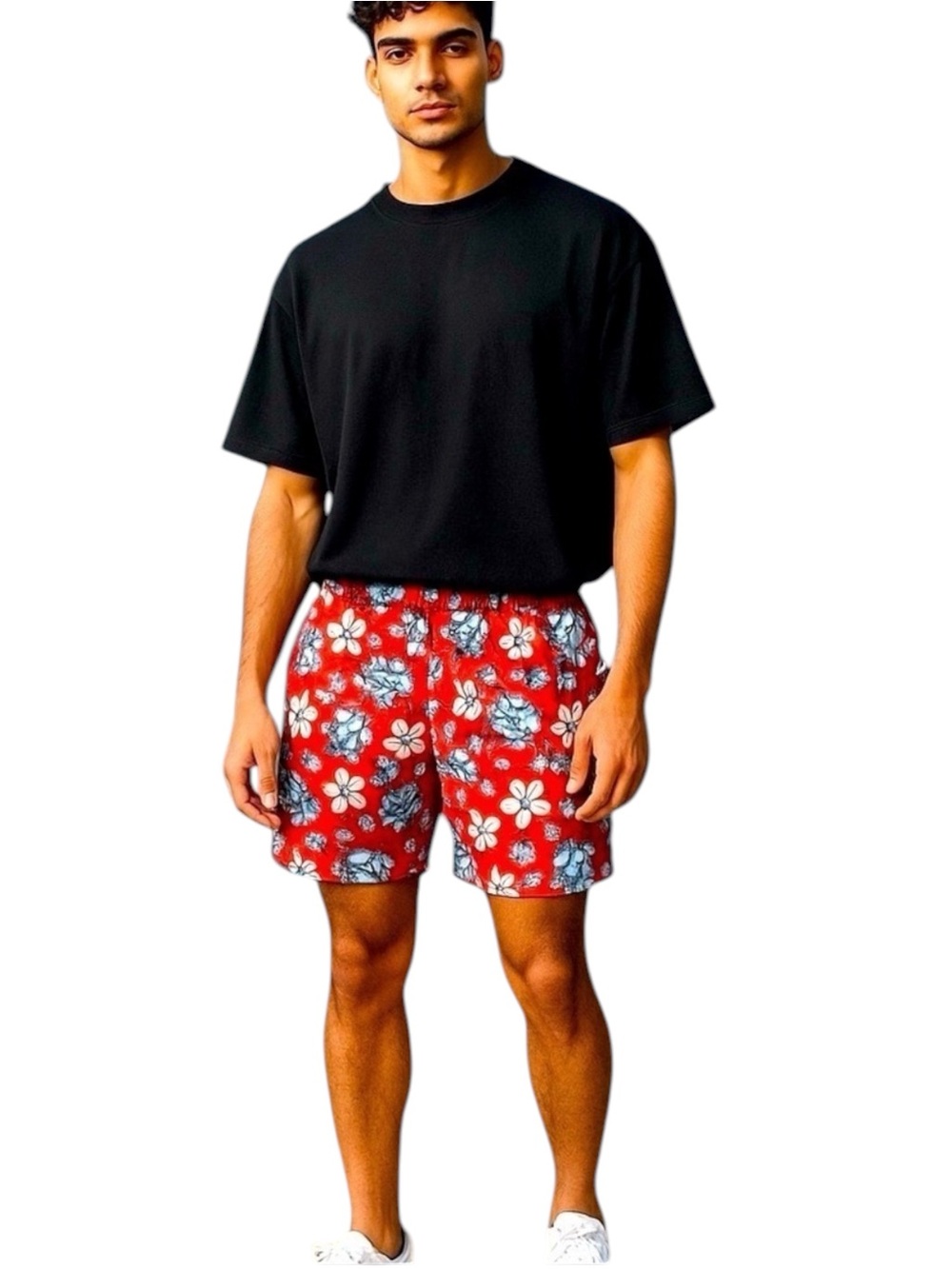 VINYARD VINES MEN’S SWIM SHORTS Floral Red Large Like New Drawstring Waistband